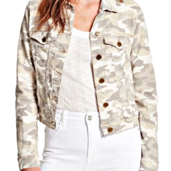 NWT SANCTUARY BEIGE CAMO KYLIE DENIM JACKET S - Picture 11 of 12